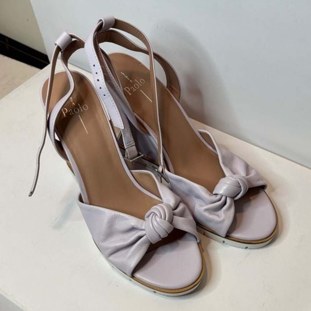 Paolo Knot-Front Slingback Sandals in Light Lavender - Picture 4 of 5